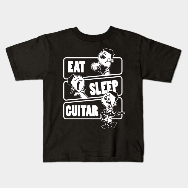 Eat Sleep Guitar Repeat - Gift for a guitar player graphic Kids T-Shirt by theodoros20